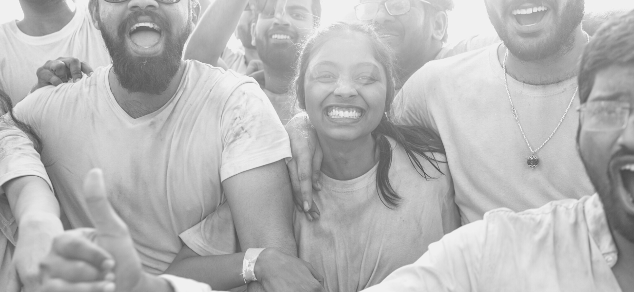 Society members celebrating Holi