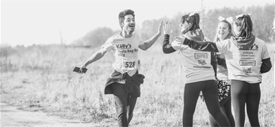 Student running at charity fundraiser