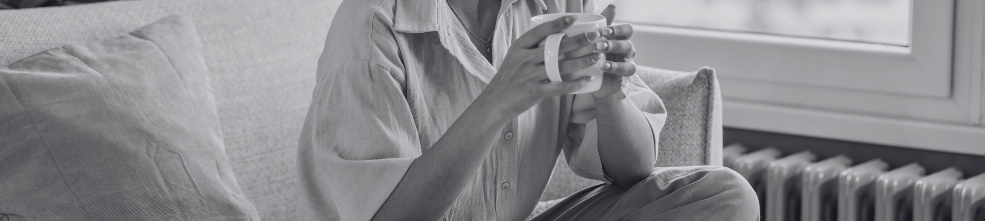 Student having a cup of tea