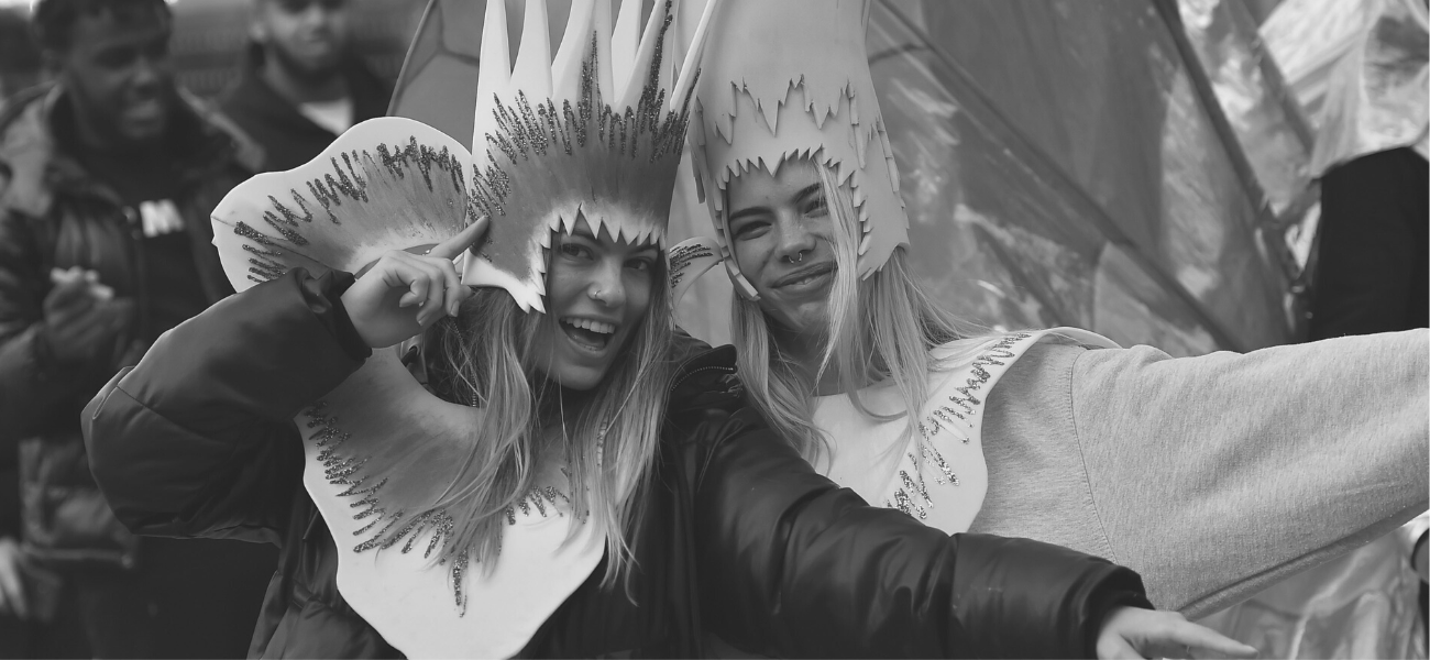 Staff members at a Black History Month celebration